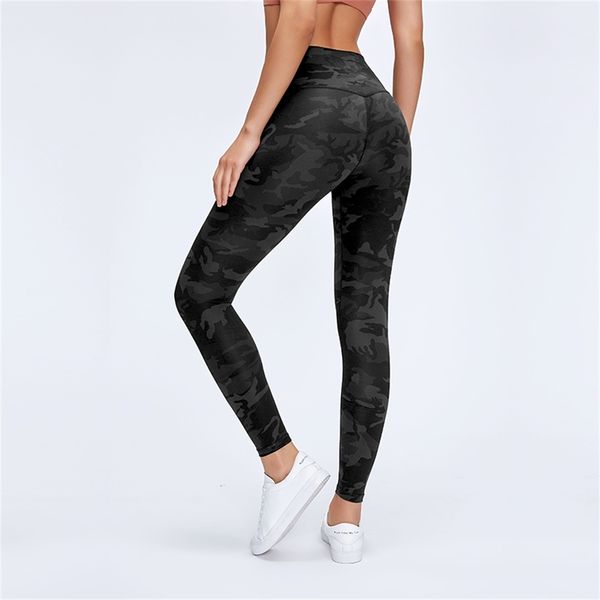 Pantalones de yoga ajustados de cintura alta con sensación de desnudo súper suave Patrón de mujer Gimnasio Deporte Leggings Squat Proof Fitness Legging Plus Size LJ200814