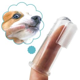 Super zachte huisdier vinger tandenborstel teddy honden borstel slechte adem wijnsteen tanden zorggereedschap honden katten reiniging silicagel huisdier benodigdheden