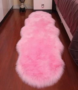Super zachte schapenvacht tapijt indoor moderne zijdeachtige bont tapijten slaapkamer vloer Mat baby kwekerij tapijt 5152967