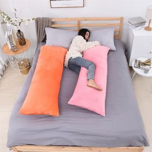 Super zacht fluwelen Long Body Pillow Bous vaste beddengoed kussensloop Decoratieve lichaamskussensomvang voor Home Hotel 201114