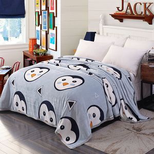 Super doux chaud corail polaire couverture mignon motif imprimé Plaid canapé couverture hiver velours peluche couvertures sur le lit