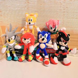 Super Sonic Hedgehog Knuffels 30 cm Zachte Sonic Pluche Figuur Poppen Bank Slaapkamer Decoratie Kinderen Verjaardagscadeautjes