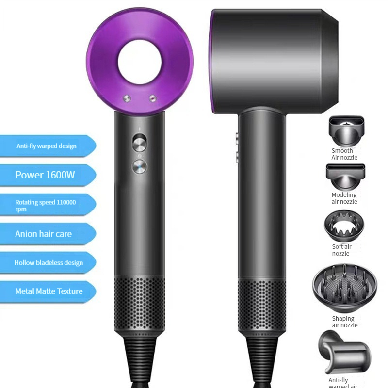 5-in-1 hair dryer, electric professional salon complete set of styling tool, vertical ultrasonic vacuum hair dryer, negative ion strong travel home