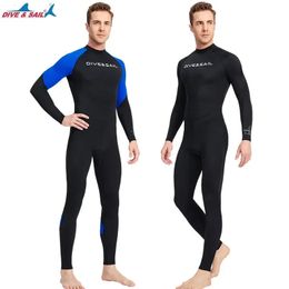 Super Stretch Diving Wetsuit Protection UV Scuba Snorkeling One Piece Black Zipper Body Tuit para buceo Surf 240508