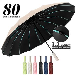 Super fort 16k 80bones grand parapluie pliant du vent pour les hommes Femmes entièrement automates imperméables.