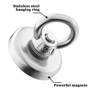 Magneux de néodyme super fort N52 Iman Ima Minet de pêche magnétique avec boulon d'œil de trou contre-jon