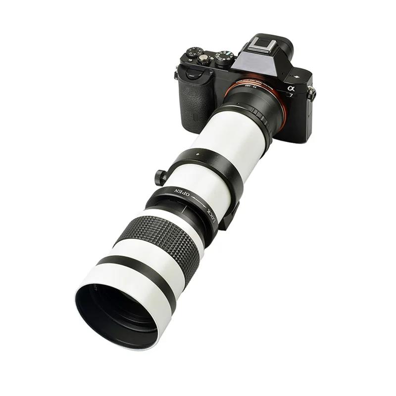 Lente súper teleobjetivo 420-800 mm f/8.3-16 Lente de zoom manual para Canon Sony Pentax FUji Olympus Nikon D3400 D5500 D750 D810 D3300 D5300 D610 D7100 D5200 Lentes de cámara SLR