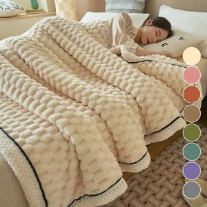 Super Dikke Winter Warme Deken voor Bed Kunstmatige Lam Kasjmier Gewogen Dekens Zachte Comfortabele Warmte Quilt Dekbed 240306