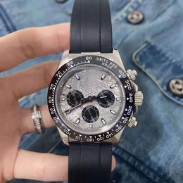 Super U1 – montre cosmomètre Constantmover 116519 de qualité supérieure, cadran noir météorite et bracelet en caoutchouc Cerachrom avec tachymètre 40 mm 280P