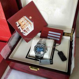 Super U1F Factory Watch Mens 324 Mouvement automatique 40 mm Cadran bleu Full Steel Classic 5711 1A Montres Transparent Back Montre-bracelet220R