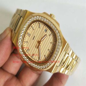 superversie 18 K goud 40,5 mm diamanten bezel Nautilus 5711 1A-001 Datum Azië Mechanisch Transparant mechanisch automatisch herenhorloge204F