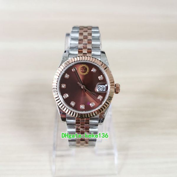 Super Version BPF Montres Femme 278274 31mm Diamant Cadran Marron Deux tons Acier Inoxydable Saphir Jubilee Bracelet Mécanique Automatique Montre Femme Montres