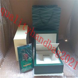 Super boîte de montre boîte verte papiers hommes cadeaux montres boîtes sac en cuir carte 0 8KG pour boîte de montre SOLEX avec Bag248k