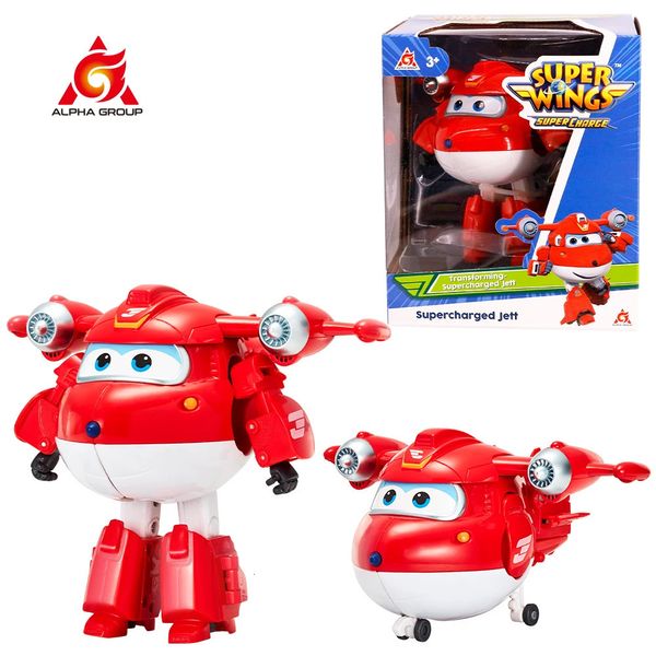 Super Wings 5 pouces Transformer Jett Dizzy Donnie Donnie Airplane Robot Action Figures Transformation Animation Kid Toys 240409