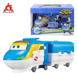 Super Wings 5 pouces transformant Tony avec un avion de transformation de robot de cargaison en 10 étapes figures d'action Anime Kid Toy Gift 240415