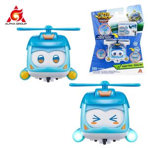 Super Wings Super Pet-shine Pet Empilable Kid avec des roues lumineuses peut changer d'émotion Figures d'action Toy Consieur d'anniversaire de Noël 240415