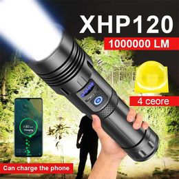 Super XHP120 lampe de poche LED la plus puissante XHP90 TOURCHE HAUTE PLUME