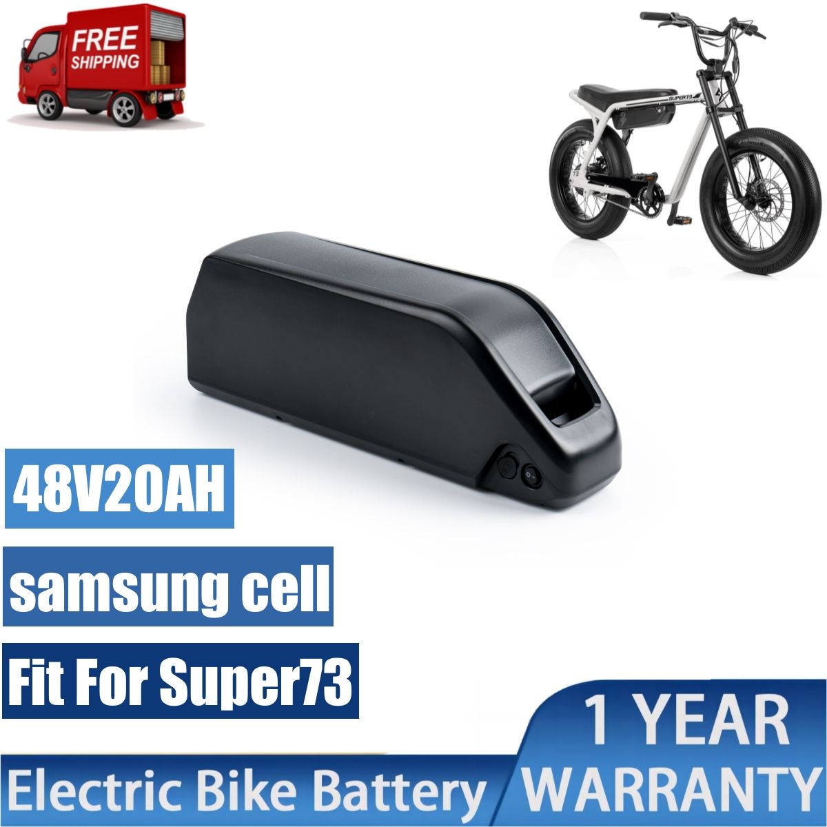 Super73 batteries ebike 48v 20ah batterie de vélo électrique 36v 25ah avec puissant 21700 samsung cell 50e pour moteur 500w 1000w