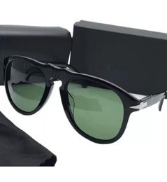 Superb P714 Ontvouwen piloot zonnebrillen voor heren Elastische neusbrug400 55 Geïmporteerde plank HD Green Glass Lenzen Euroam Big frame 1729685