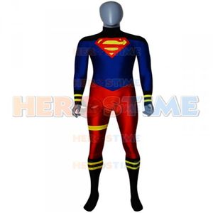 Disfraz de Superboy Spandex Superman superhéroe Cosplay Zentai traje fiesta de Halloween Super boy catsuit adultos niños personalizado Made234Z