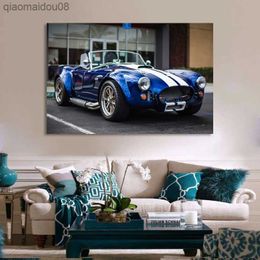 Supercar Posters Shelby AC Cobra Vintage Car Cabriolet cuadro lienzo pintura arte de pared impresiones modernas decoraciones para la habitación del hogar L230704