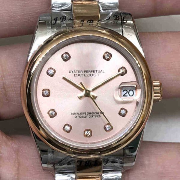 SUPERCLONE Datejust Reloj mecánico de lujo para hombre Registro automático de maquinaria doméstica Mesa Rosa en polvo Piedra entre arcos Rz1738 Ginebra para hombres Relojes de pulsera