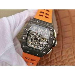 Superclone Luxury Mens Mechanics Watch Richa Mils Wristwatch KV RM11-03 Sapphire Glass mécanique Mouvement inverse