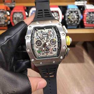 Superclone Luxury Mens Mechanics Bekijk Richa Milles herenhorloges top automatische mechanische sport zwart grijs rubber mannelijke roségouden pols