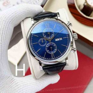 SUPERCLONE LW reloj Classic Chronograph Men Watch Dial Stopwatch Sapphire Es Silver Blue White Leather Sport Aldw