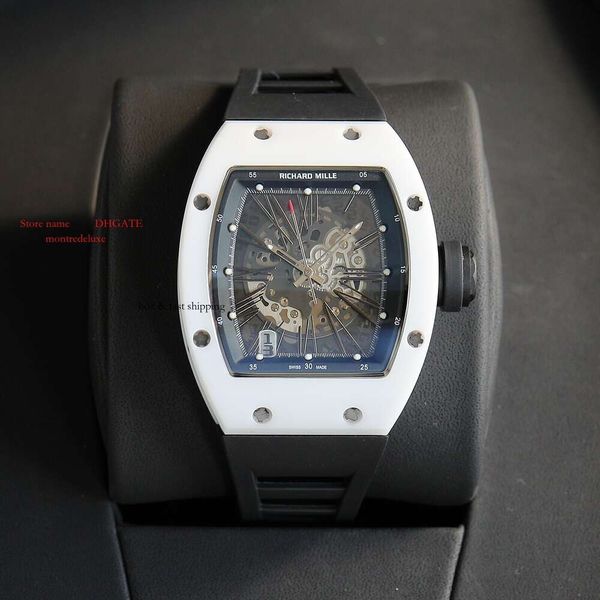 Superclone Mens Luminous Mils Scale Designer Mechanics Diamond Watches Montre RM010 Richa RM010 Squelette Luxe 'Luxe Watches 8687