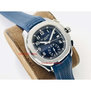 Superclone PP5968 Luxe 40 mm Classic Men Automatische mechanische chronograaf stopwatch zwart blauw rubber roestvrijstalen saffier horloges 479 montredeluxe