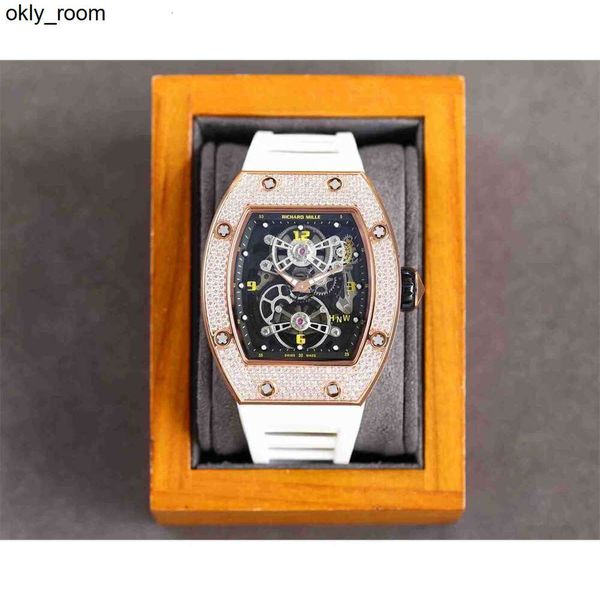 Superclone Richar Millers reloj automático para hombres relojes cronógrafo Diamond Luxury relojes con movimiento para hombres RM1701 R i c h a r d Hollow Tourbillon Designer FR0K New H B2