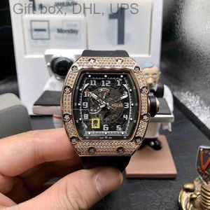 superclone rm030Zakelijke vrijetijdshorloge Automatic Machinery Mei Gold Full Diamond Case Tape Heren A599