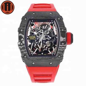 Superclone horloges polshorloge Designer Luxury heren Mechanica Bekijk Richa Milles Men Men Pols Hollowed Superior Quality Carbon Fiber Case U8de