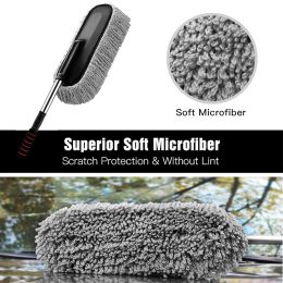 Superfijne vezelauto duster pak intrekbare microvezel auto stof dweilen huisreiniging stof verwijderen borstels