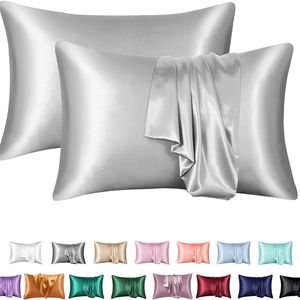 Housse de coussin de qualité supérieure, 100 % microfibre de polyester, taie d'oreiller souple et lisse pour cheveux et peau, plusieurs couleurs pures, rectangulaires, MHY040