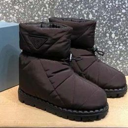 Calidad superior Diseñador de zapatos de lujo Casual para mujer Zapatos de algodón de otoño e invierno Suela gruesa Forro de lana Botas cortas para nieve 35-41 Con caja