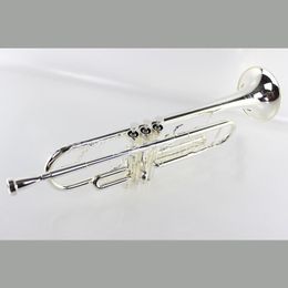 Instrument en laiton triton pondéré pour trompette plate Sib B de qualité supérieure avec étui rigide, embouchure, chiffon et gants, plaqué argent