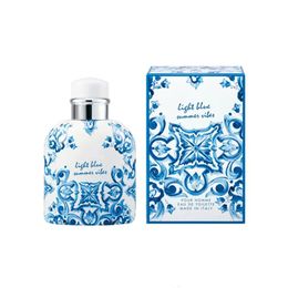 Superlatieve blauwe en witte porselein parfum lichtblauwe man parfum geur voor mannen 125 ml EDT spray parfum ontwerper Keulen Perfume blijvende aangename geur