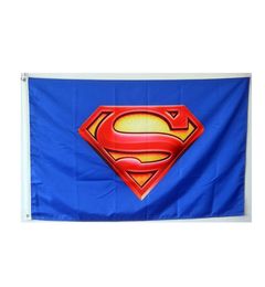 Superman Flag 3x5 Foot 150x90cm Impresión digital 100D Polyéster Interior al aire libre colgando rápido con arandelas9292299