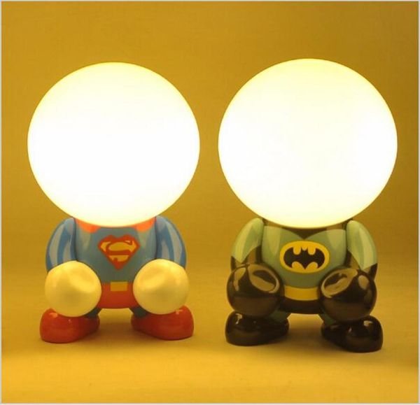 Superman llevó luces de noche para niños Batman Libro luz infantil vacaciones Decoración navideña luces de noche Dormitorio Escritorio mesa color ligh2393924