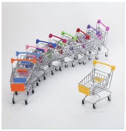 Supermarché à main Carrière Baby Toys Mini Trolley Toy Utility chariots Storage pliant panier panier toys enfants