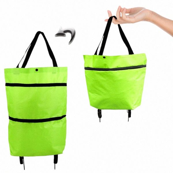 Sac à remorque de supermarché avec roue Easy installati Shop Chatelle Sac oxford pliant imperméable Supplies ménagers à haute capacité D2DU #