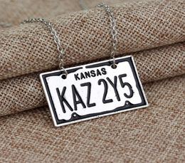 Bijoux surnaturels Kansas KAZ 2Y5, collier avec pendentif numéro de plaque d'immatriculation pour femmes et hommes ps05341539722
