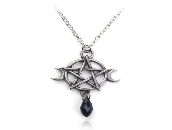 Collier de lune de Penram surnaturel Black Crystal Pendant Witch Protection Star Amulet For Women Charm Bijoux Accessoires Gift17344006
