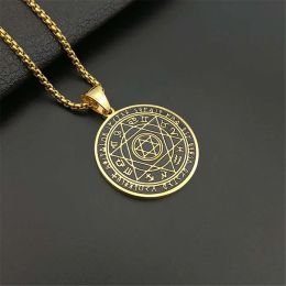 Bovennatuurlijke Davidster Zodiac Sign Sterrenbeeld Ketting Hanger Gouden Kleur 14k Geel Goud Ronde Sieraden Verjaardagscadeau