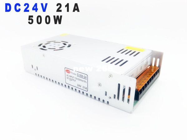 Envío gratuito Supernova venta DC24V conmutación 21A 500W unidad de fuente de alimentación AC110/220V controlador Led para lámparas de tira al por mayor 1 unids/lote