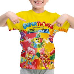 SuperThings MUTANT BATTLE Kinderen T-shirt Cartoon Print Jongens Meisjes T-shirt Zomer Tops Superzings Oneck Tees Kinderen Korte Mouw 240318