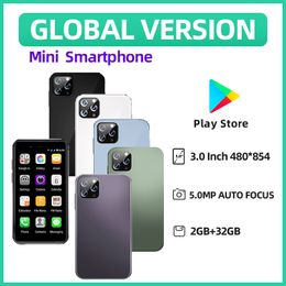 Supper Mini Smartphone I14 Android 8.1 Quad Core 2GB 32GB WCDMA 3G Mobile Cell Phone 2000MAH 5MP 3.0''HD Pantalla Google Play FM