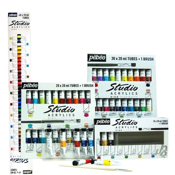 Suministros 10/20/30/40 Colores Tubo de 20 ml Pebeo Pintura al óleo profesional para artistas Dibujo Pintura acrílica Color Suministros de arte Arte de uñas